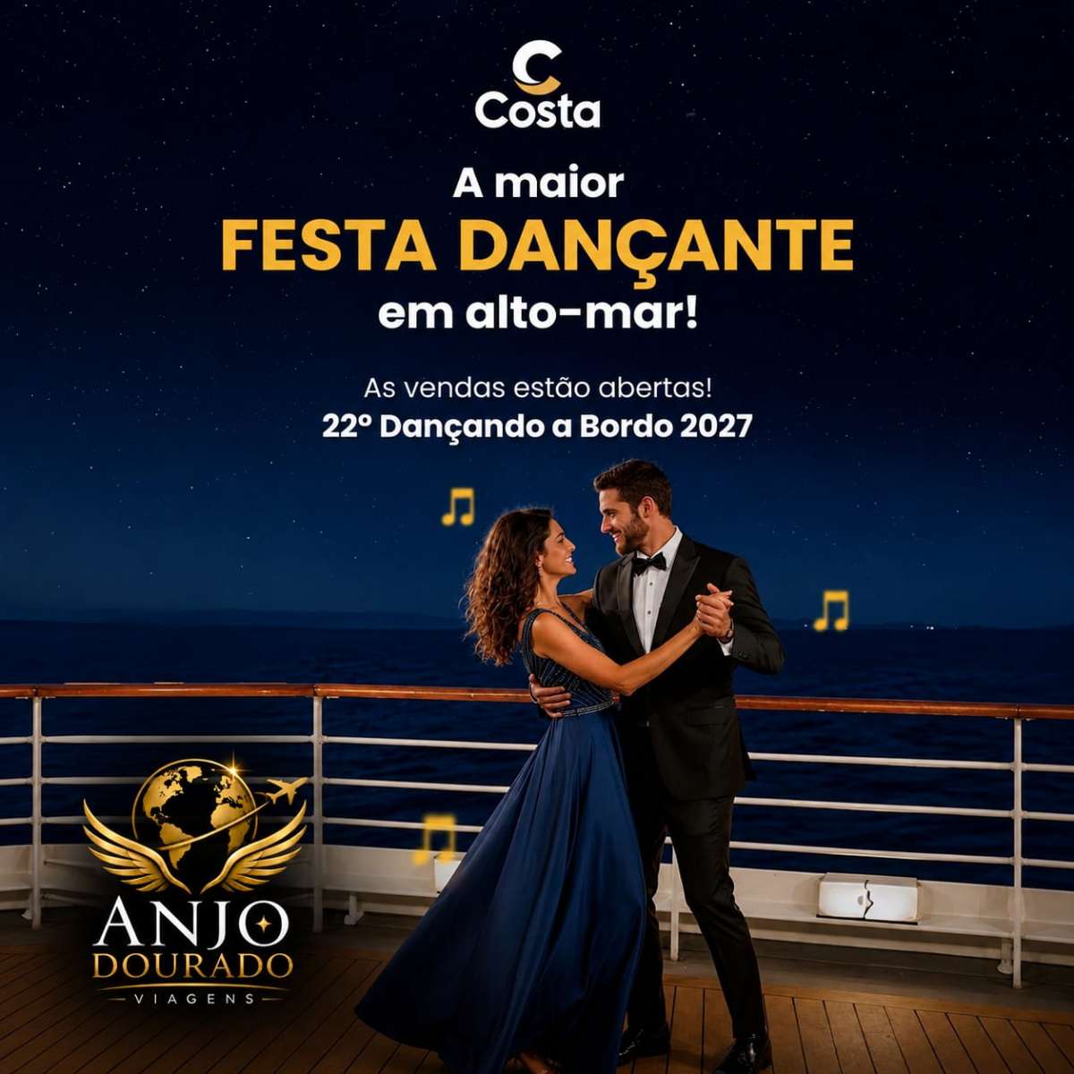 Costa Dancando a bordo 2027 Santos Buenos . Aires Montevideu